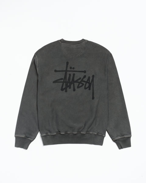 Basic Stussy Pig. Dyed Crew Mens Long Sleeve In Black/black