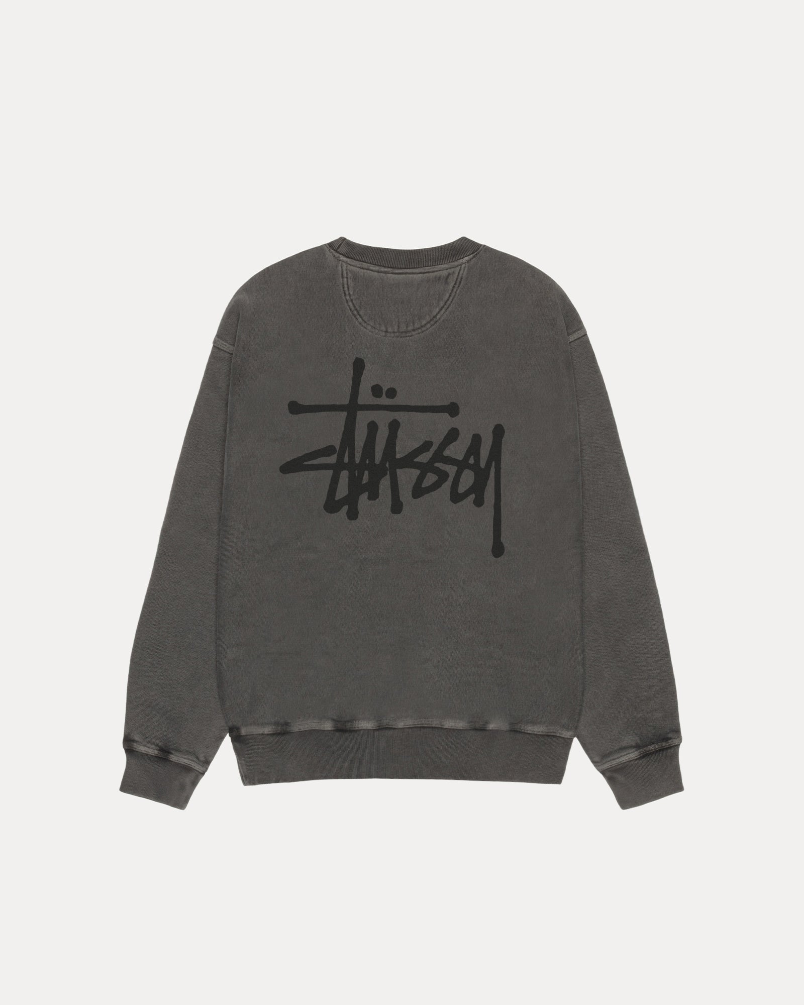 Basic Stussy Pig. Dyed Crew Mens Long Sleeve In Black/black
