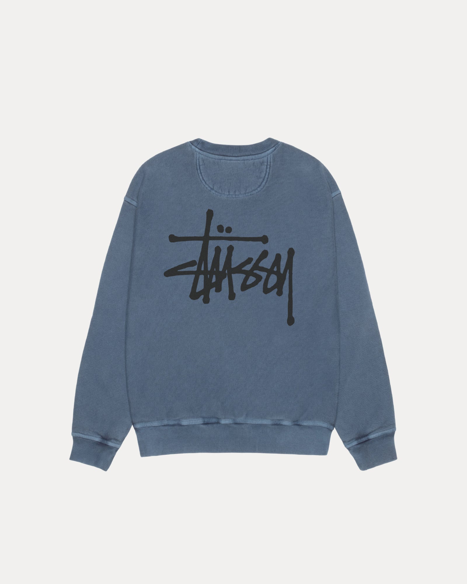 Basic Stussy Pig. Dyed Crew Mens Long Sleeve In Navy