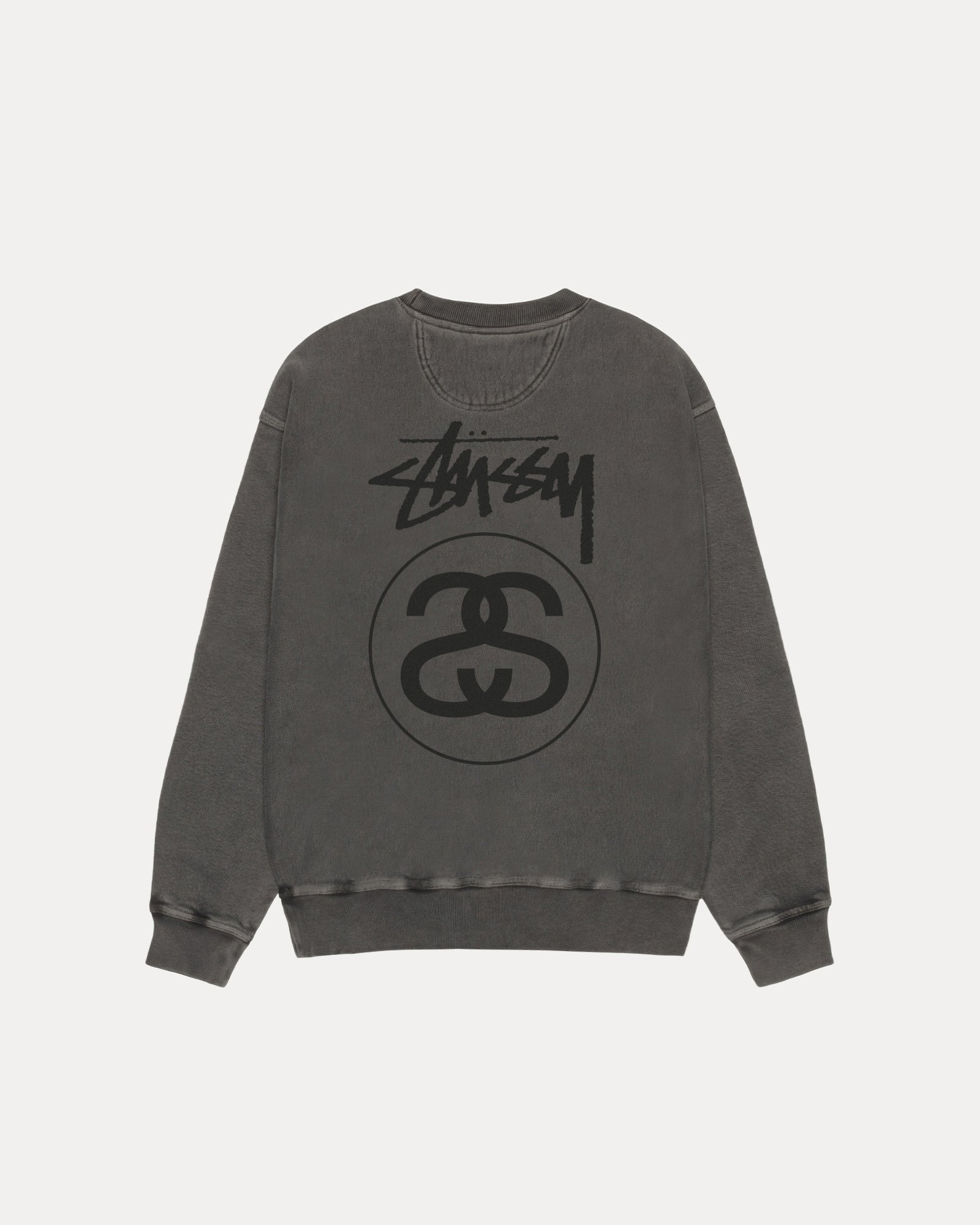 Stock Link Crew Pigment Dyed – Black | Sweats | Stüssy Canada