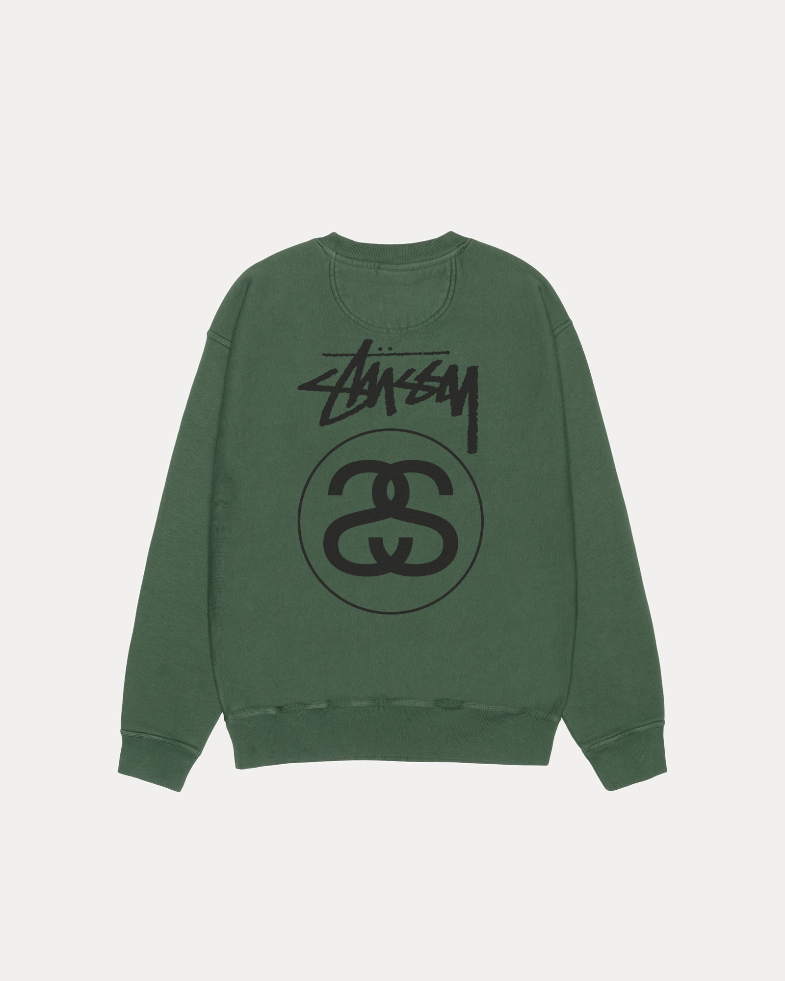 Stock Link Pig. Dyed Crew Mens Long Sleeve In Pine