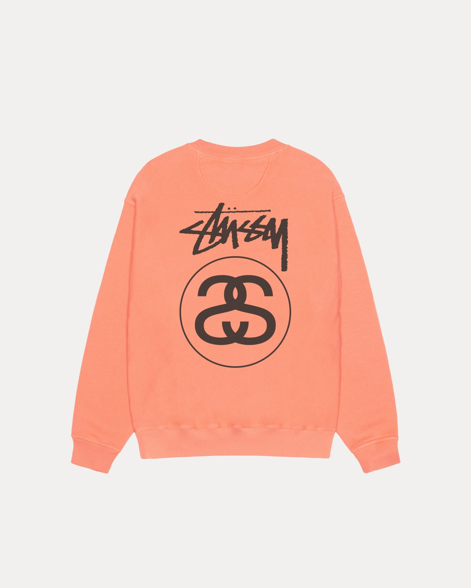 Stock Link Pig. Dyed Crew Mens Long Sleeve In Sherbert