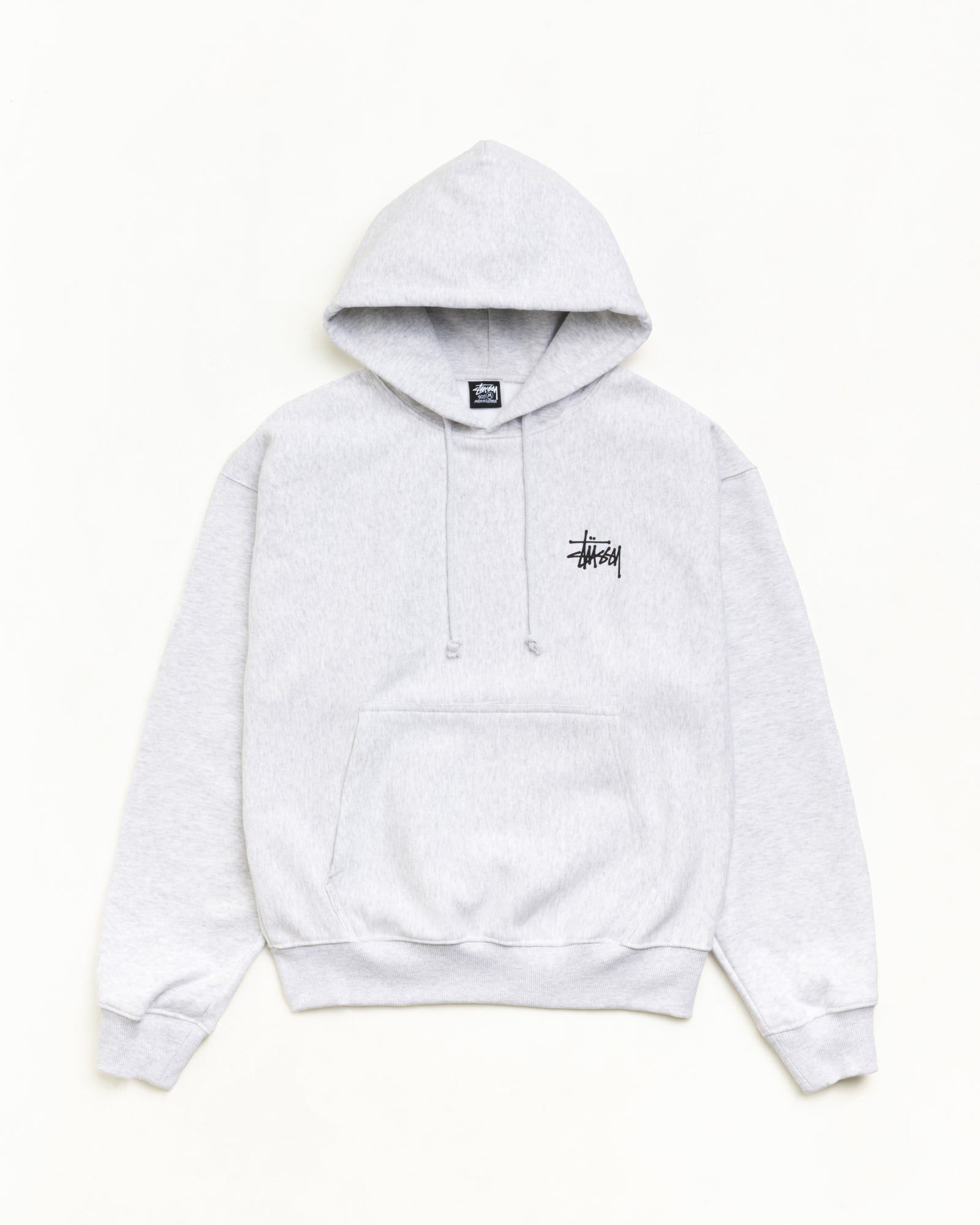 Basic Stussy Hood Unisex Long Sleeve In Ash Heather