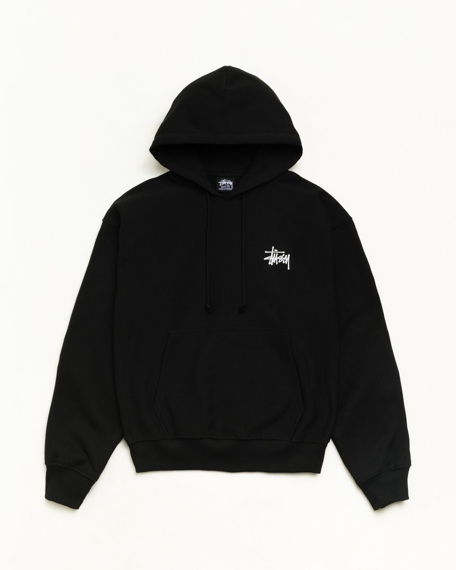 Basic Stussy Hood Unisex Long Sleeve In Black
