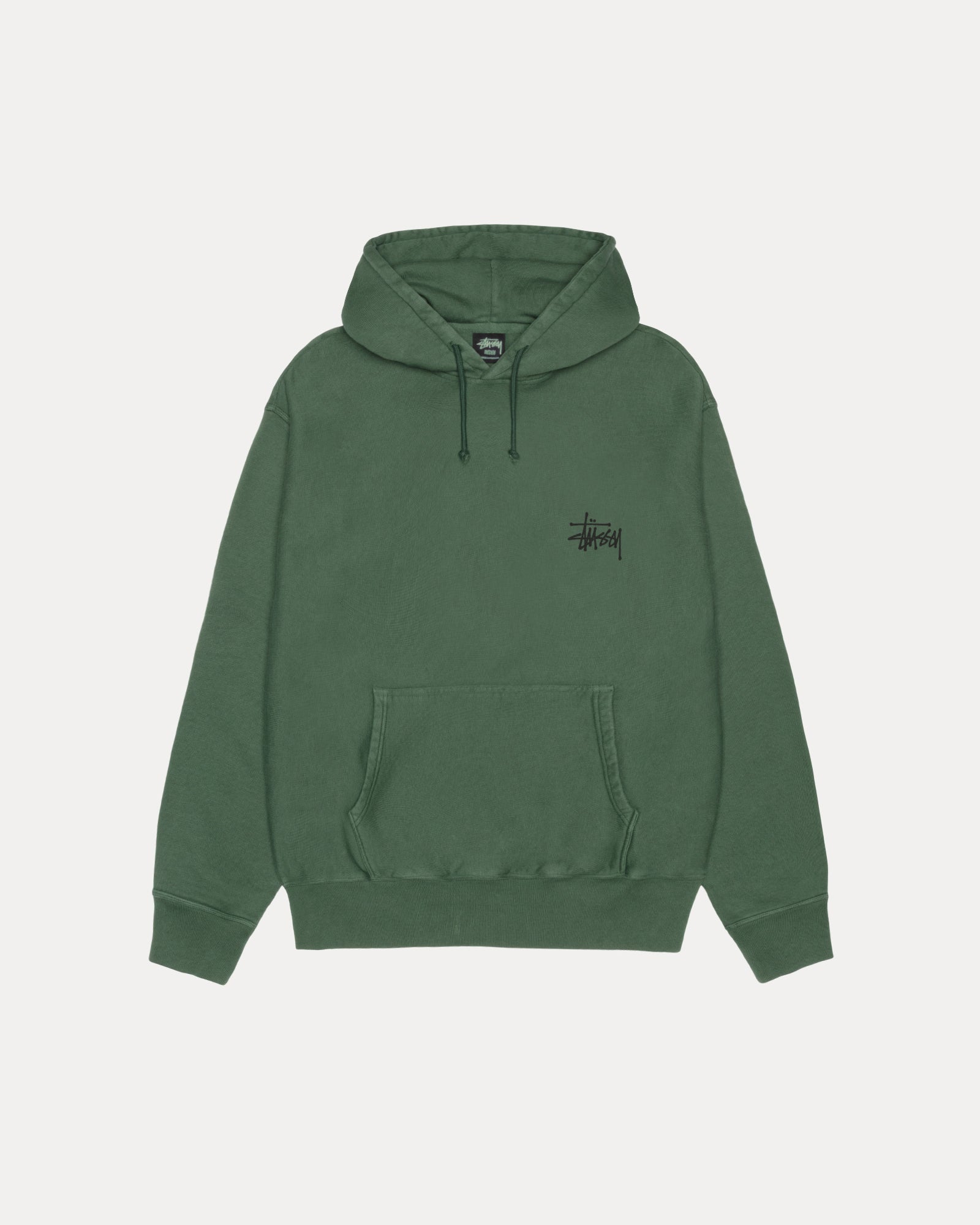 Basic Stussy Pig. Dyed Hood Mens Long Sleeve In Pine