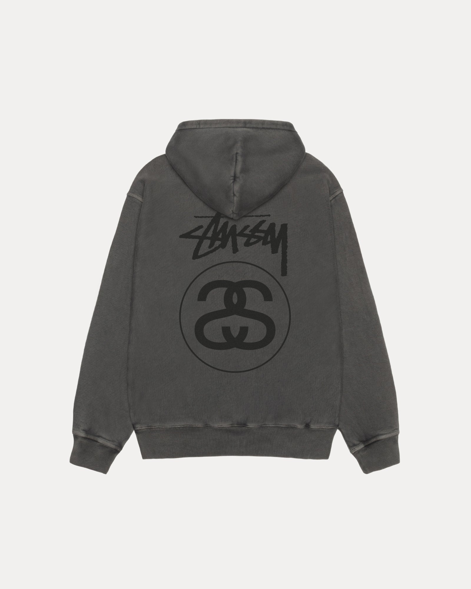 Stock Link Pig. Dyed Hood Mens Long Sleeve In Black