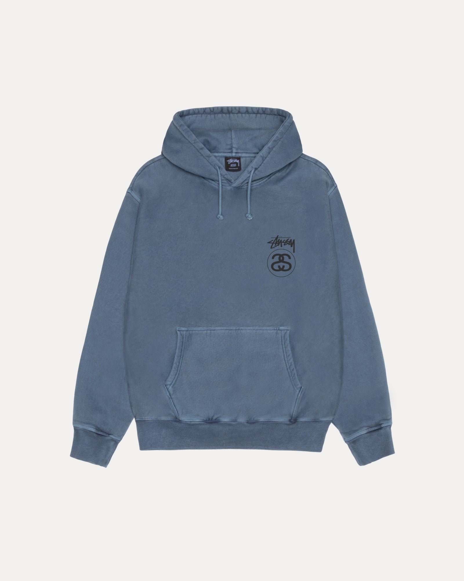 Stock Link Pig. Dyed Hood Mens Long Sleeve In Navy