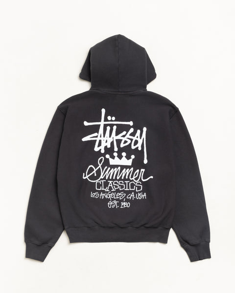 Summer Classics Garment Dyed Hoodie Unisex Long Sleeve In Faded Black