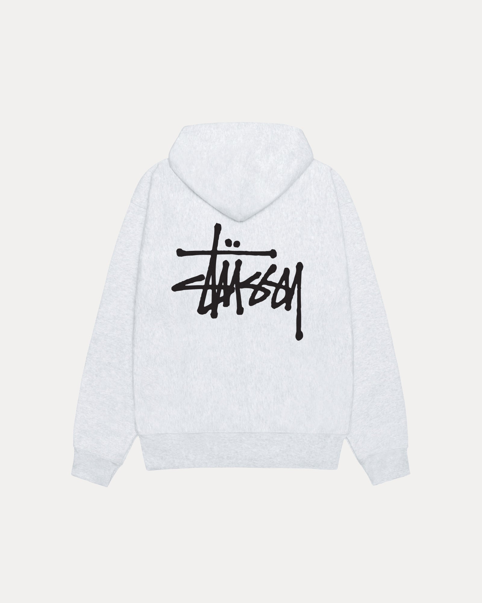 Basic Stussy Zip Hood Mens Long Sleeve In Ash Heather
