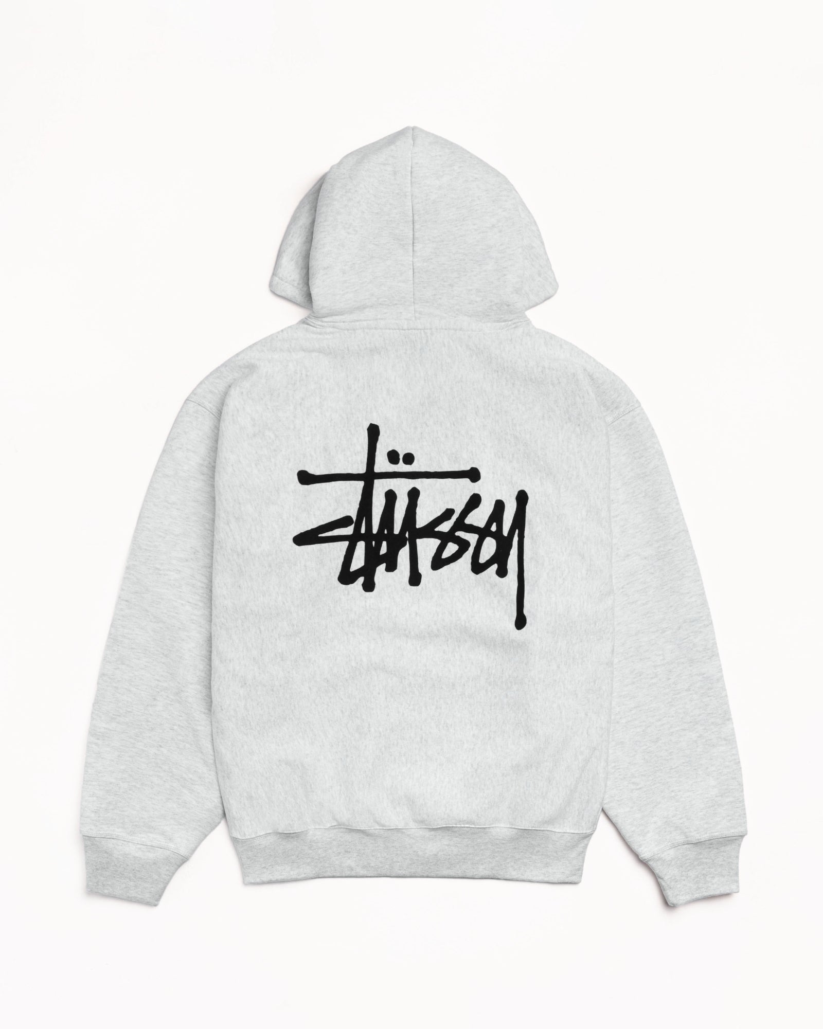 Basic Stussy Zip Hood Mens Long Sleeve In Ash Heather