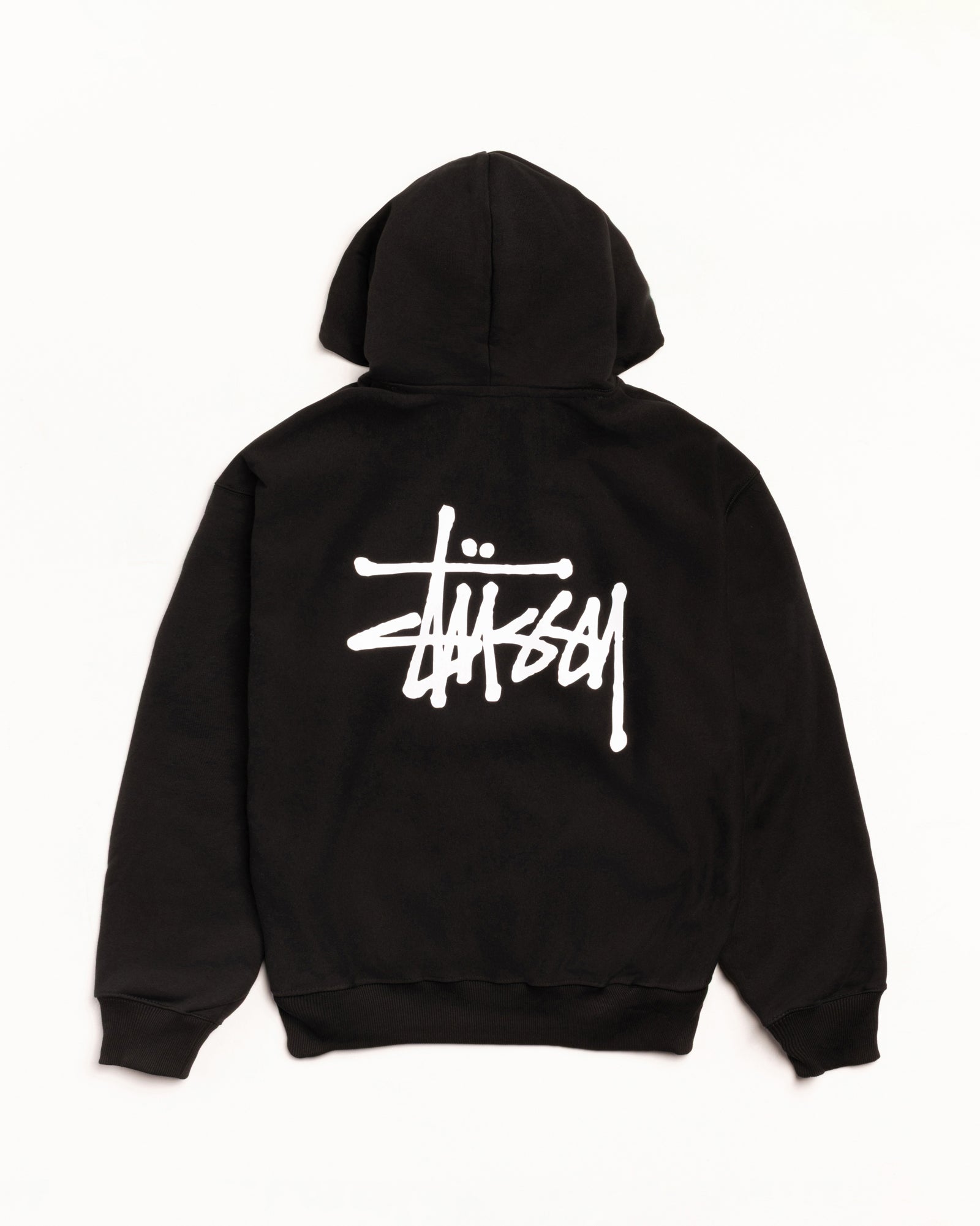 Basic Stüssy Zip Hoodie – Black | Sweats | Stüssy Canada