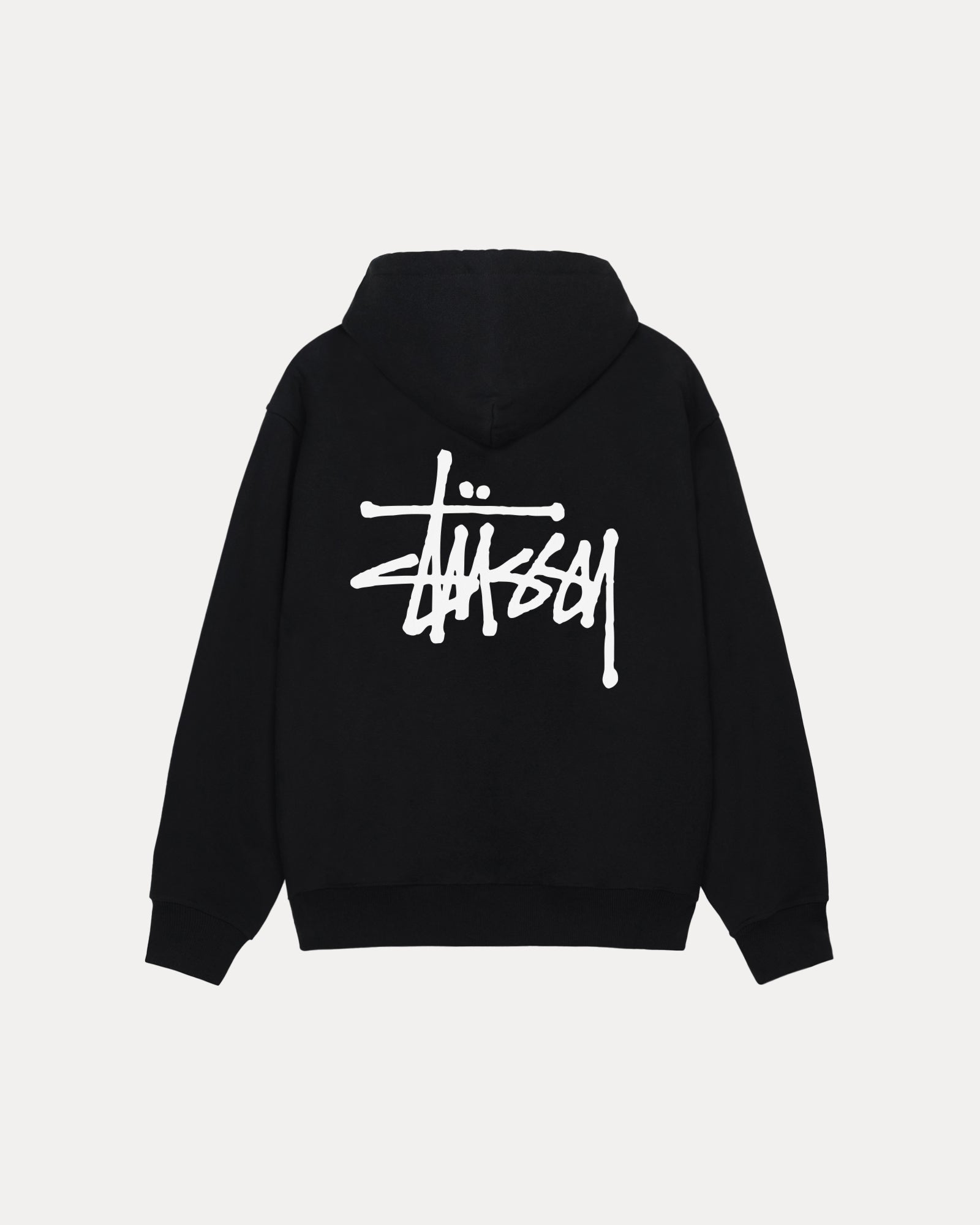 Basic Stussy Zip Hood Mens Long Sleeve In Black