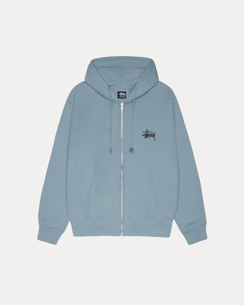 Basic Stussy Zip Hood Mens Long Sleeve In Slate