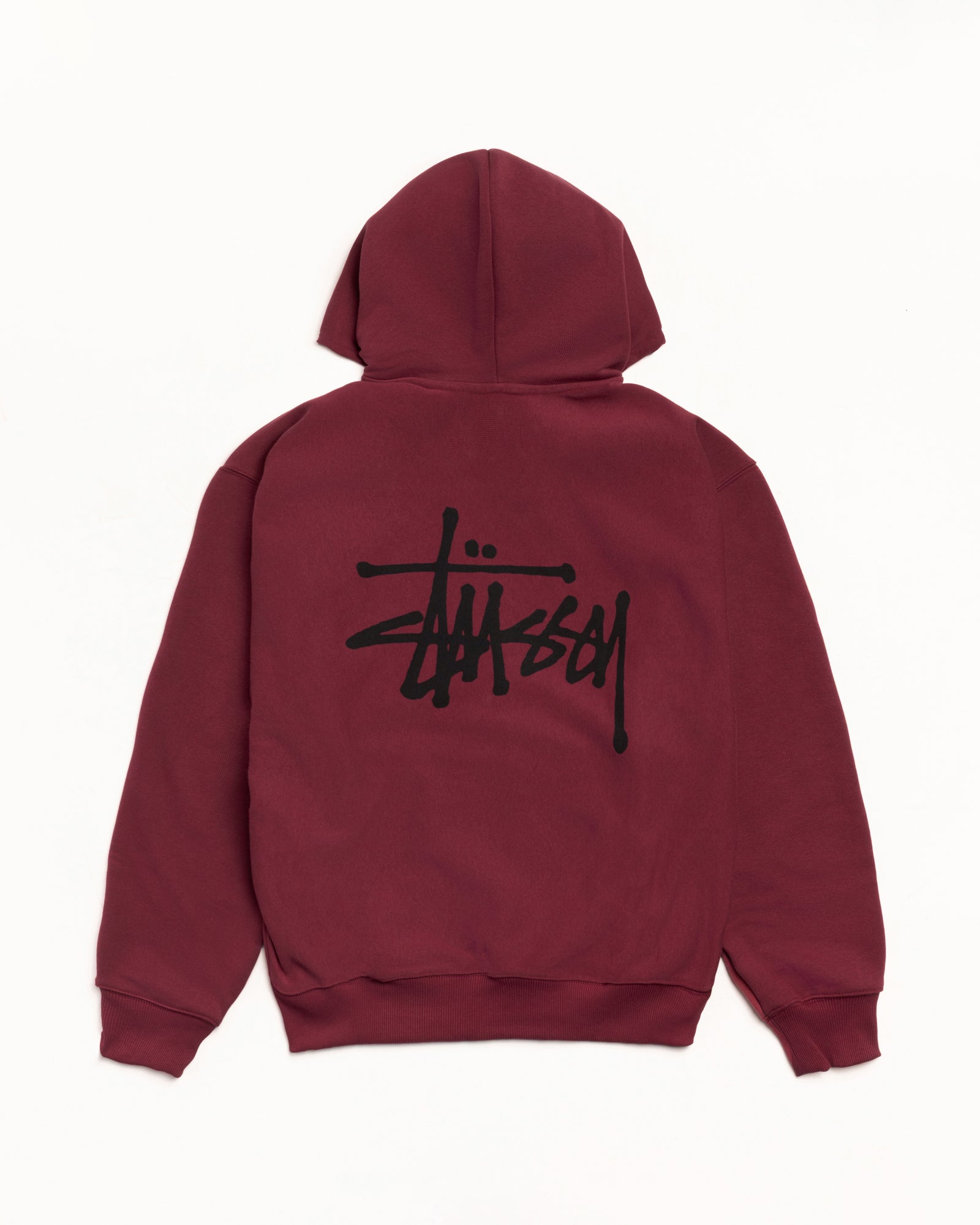 Basic Stüssy Zip Hoodie – Wine | Sweats | Stüssy Canada