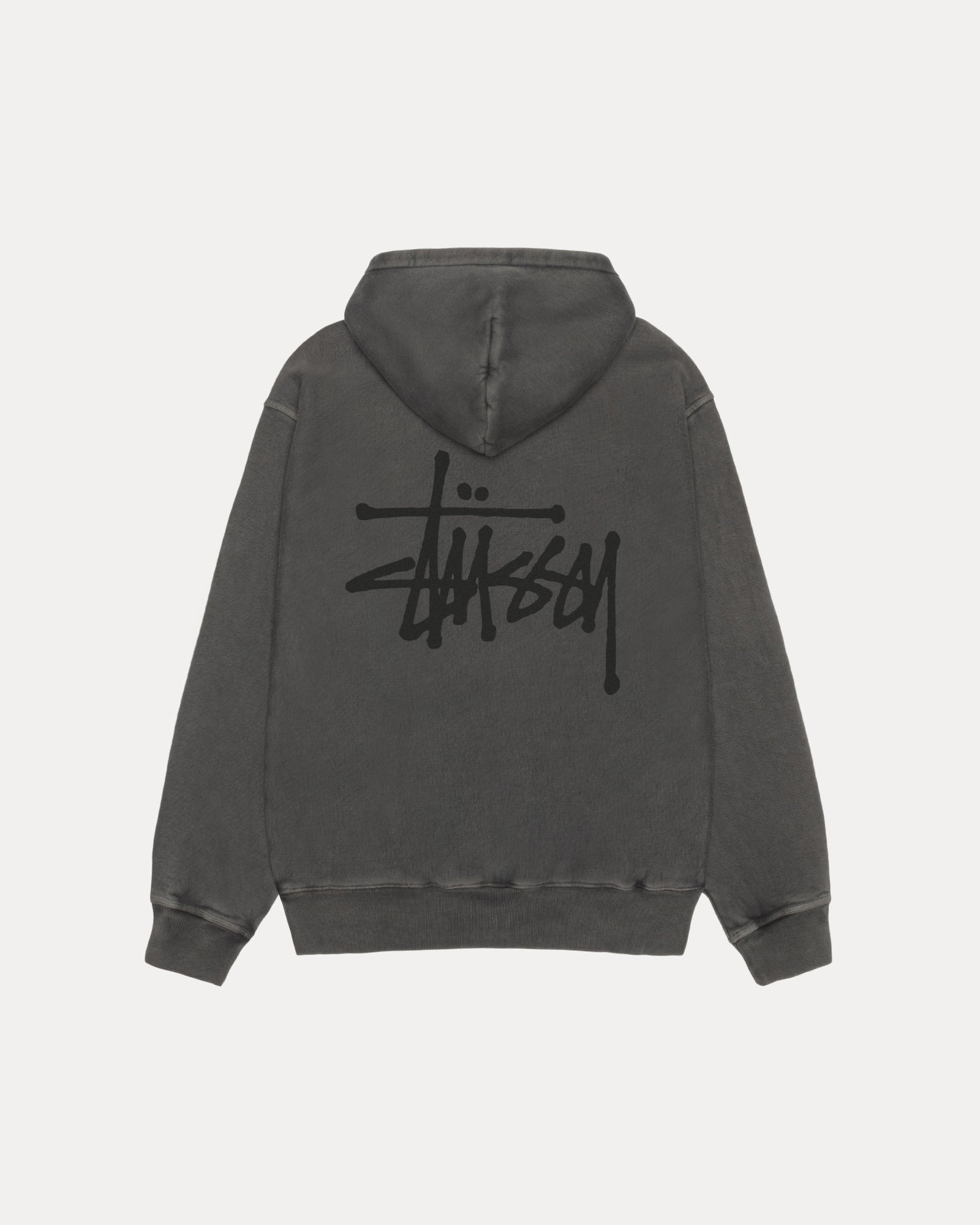 Basic Stussy Pig Dyed Zip Hood Mens Long Sleeve In Black/black