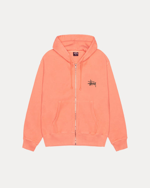 Basic Stussy Pig Dyed Zip Hood Mens Long Sleeve In Sherbert