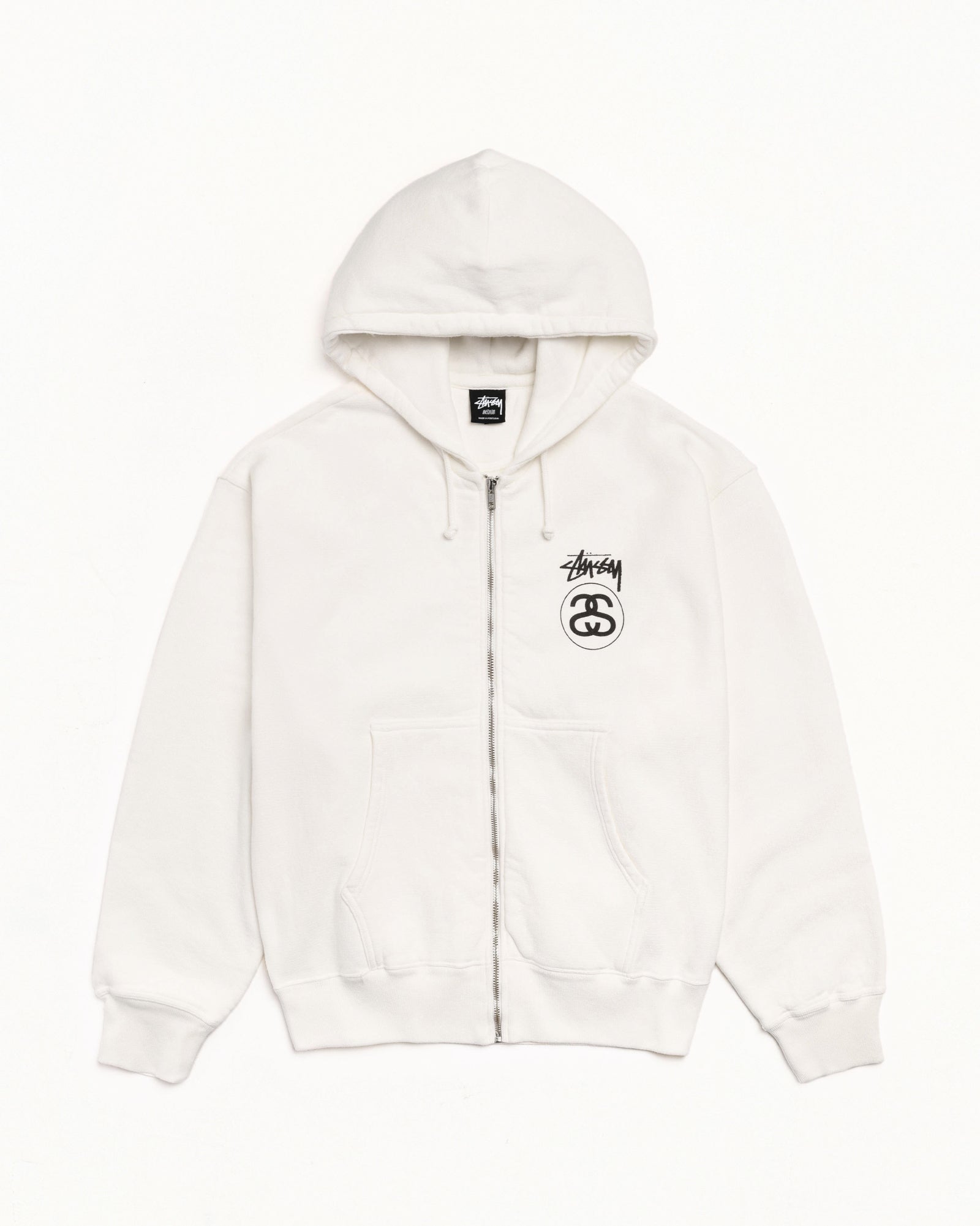 Stock Link Pig. Dyed Zip Hood Mens Long Sleeve In Natural