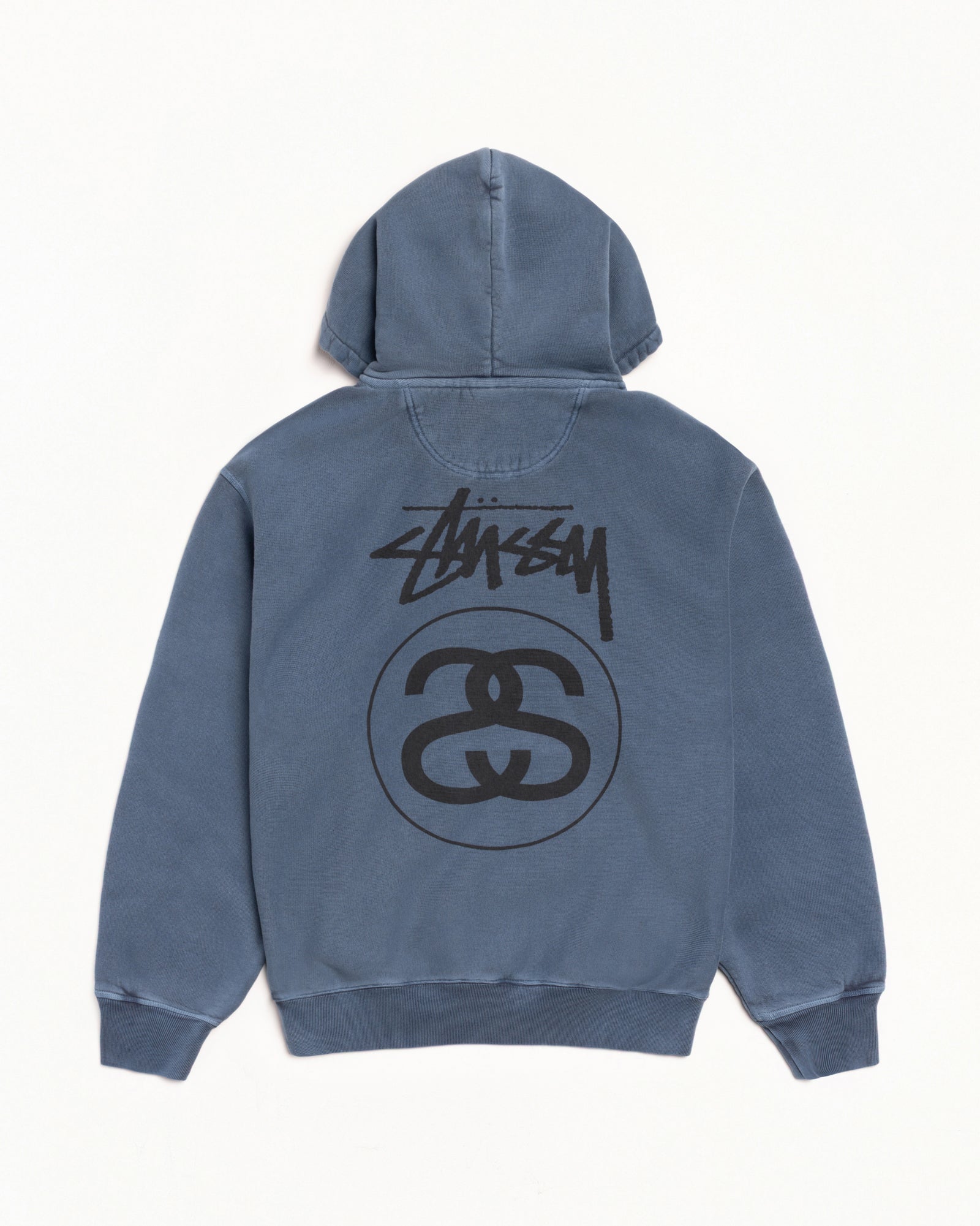 Stock Link Pig. Dyed Zip Hood Mens Long Sleeve In Navy