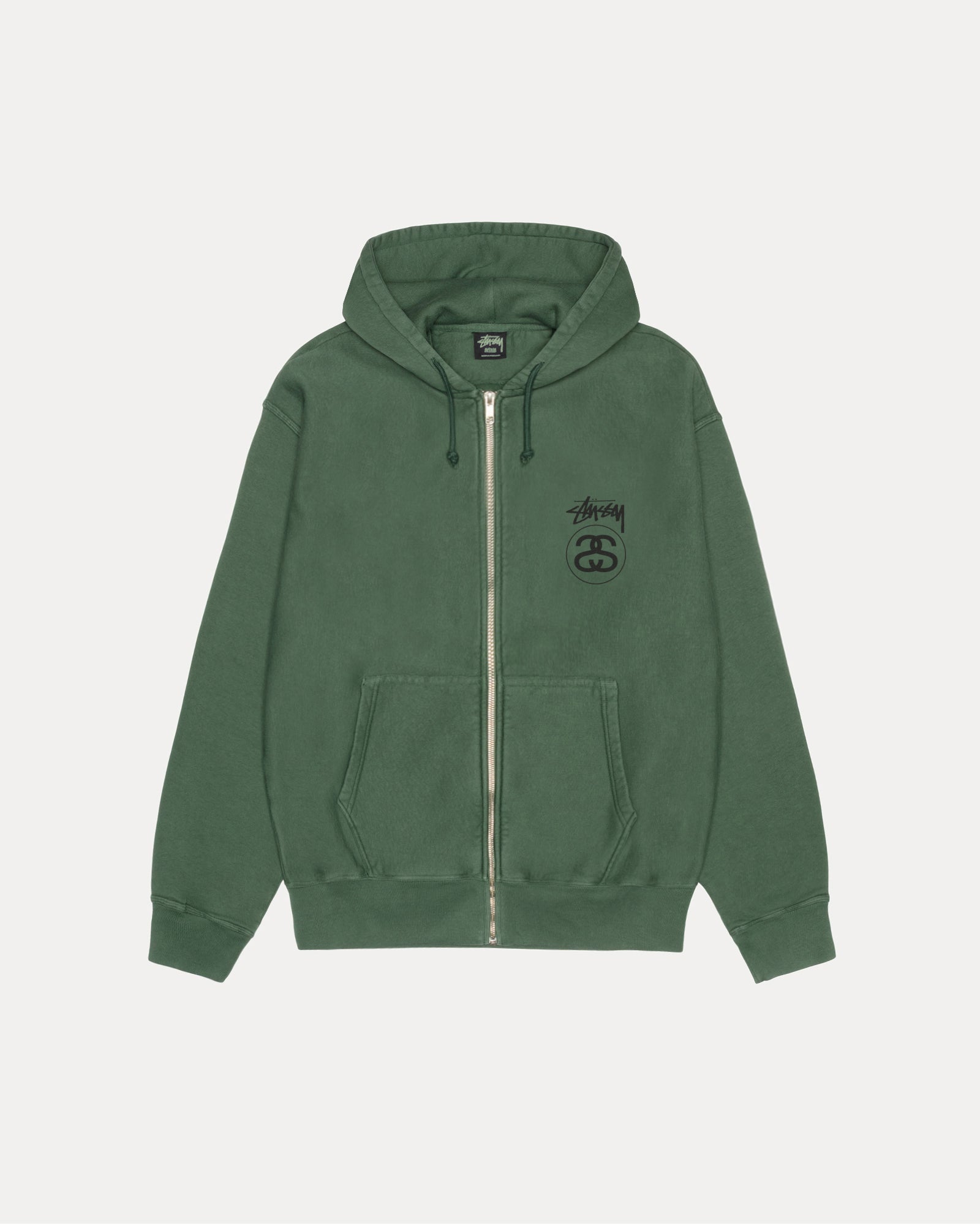 Stock Link Pig. Dyed Zip Hood Mens Long Sleeve In Pine