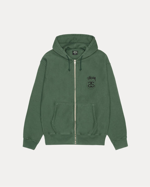 Stock Link Pig. Dyed Zip Hood Mens Long Sleeve In Pine