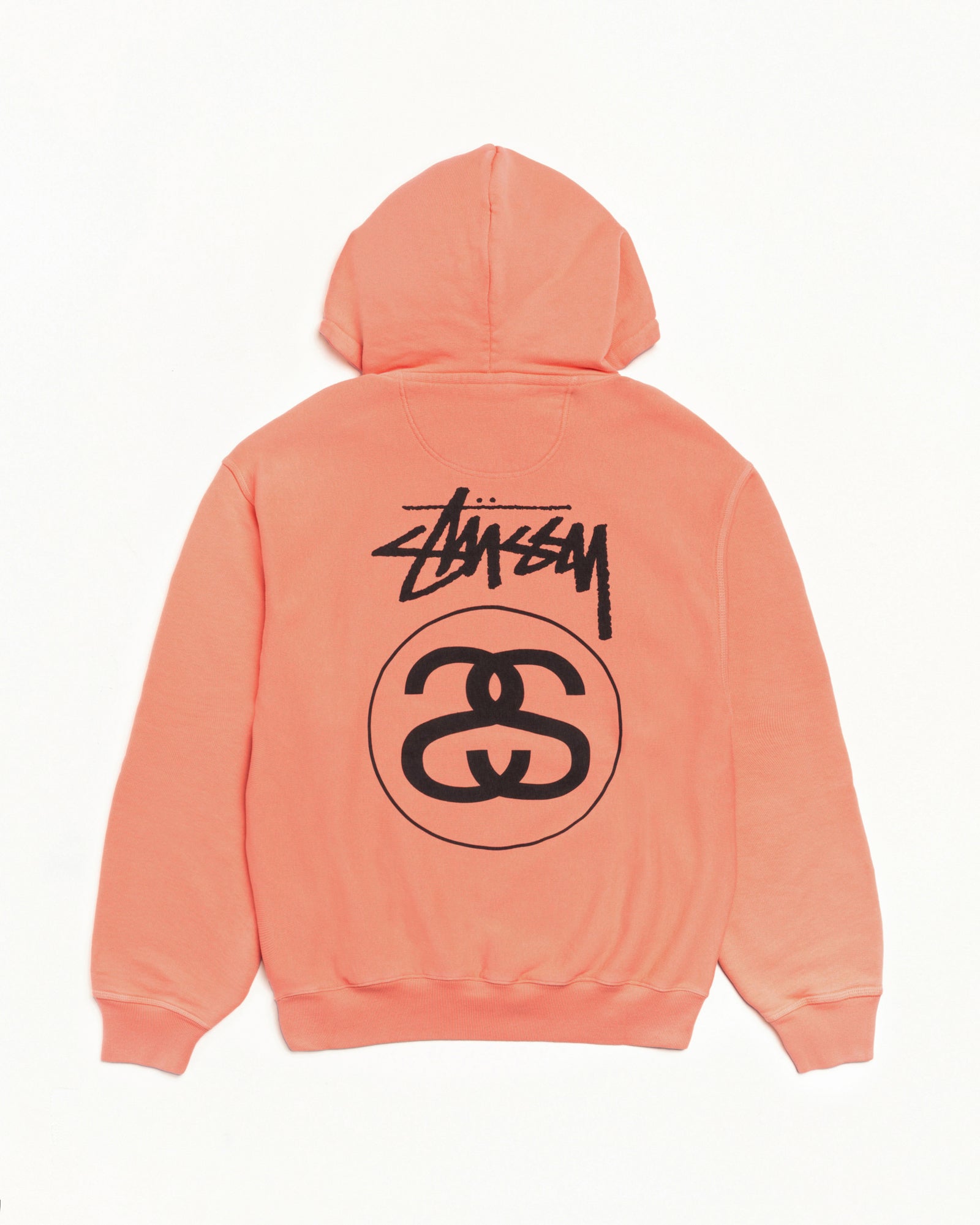 Stock Link Pig. Dyed Zip Hood Mens Long Sleeve In Sherbert
