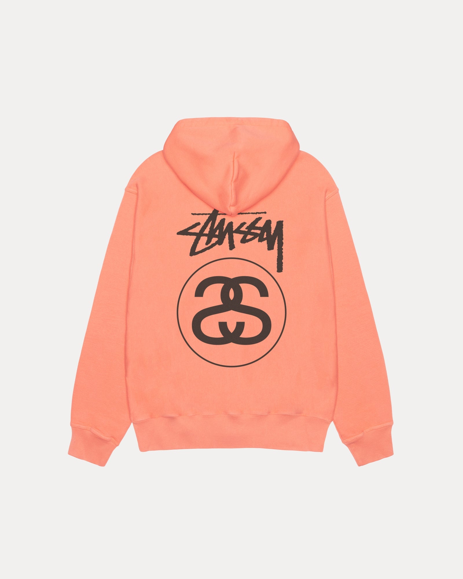 Stock Link Pig. Dyed Zip Hood Mens Long Sleeve In Sherbert
