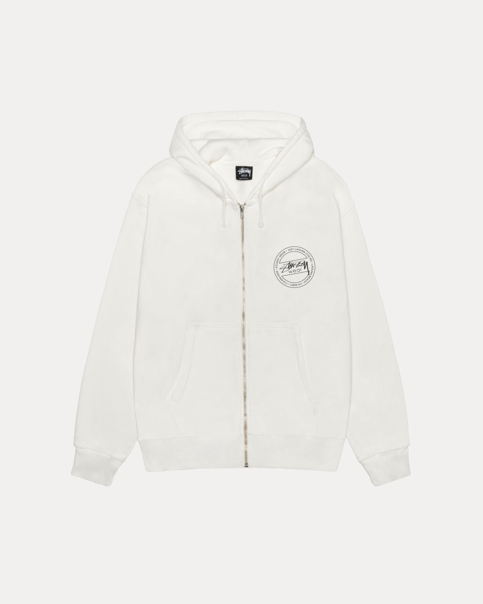 Stussy Wear Pig. Dyed Zip Hood Mens Long Sleeve In Natural