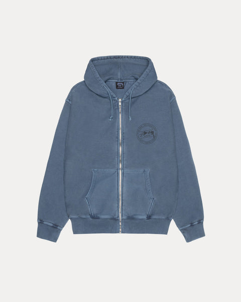 Stussy Wear Pig. Dyed Zip Hood Mens Long Sleeve In Navy