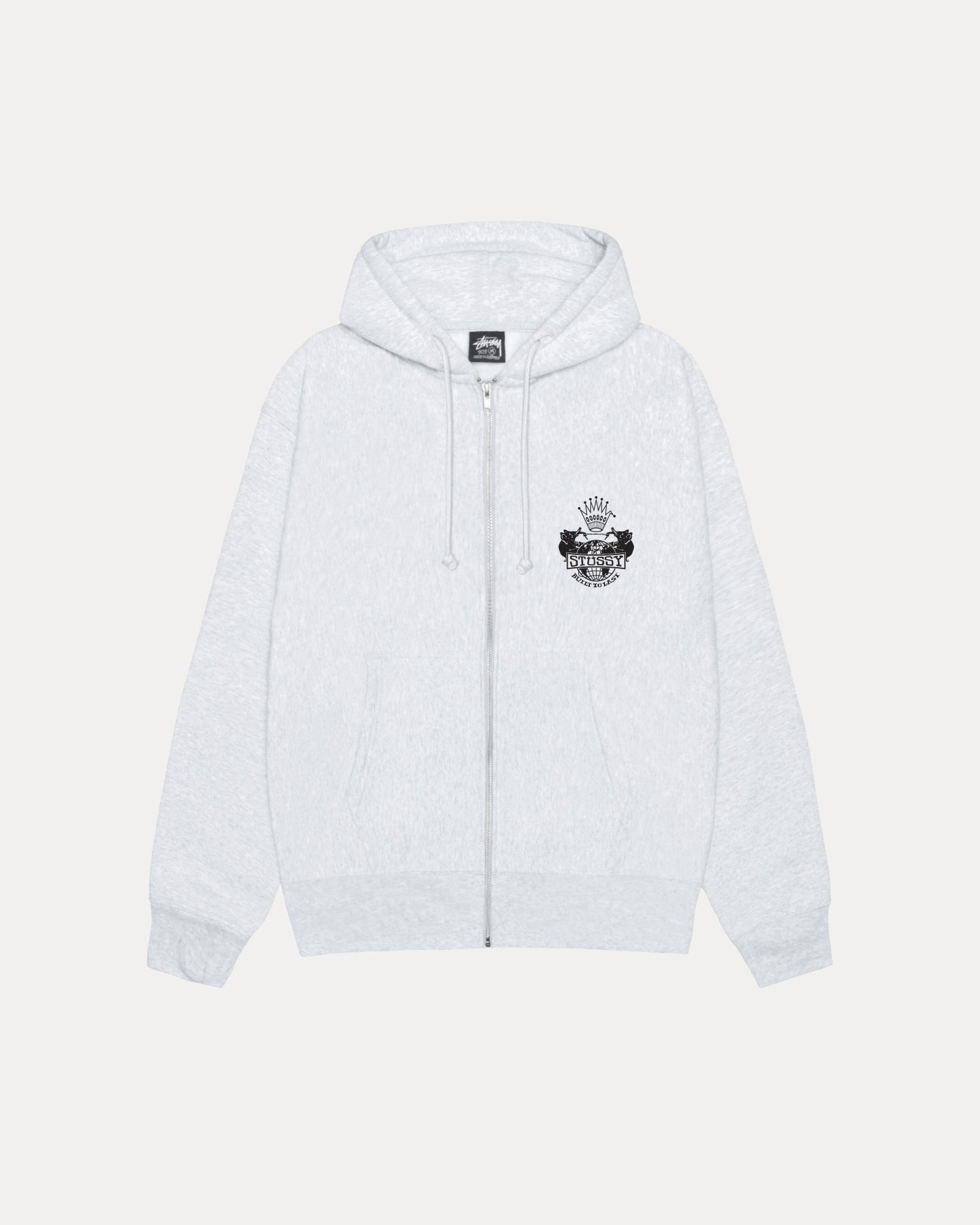 Built To Last Zip Hood Mens Long Sleeve In Ash Heather