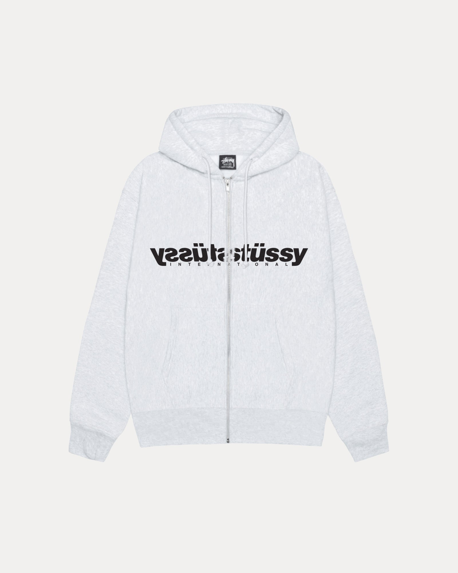 Mirror Zip Hood Mens Long Sleeve In Ash Heather