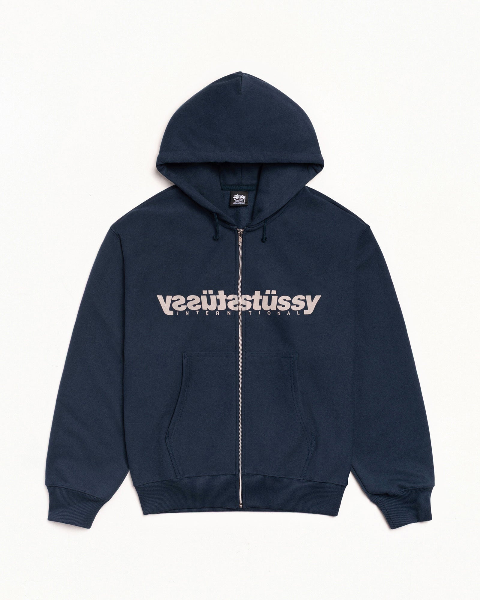 Mirror Zip Hood Mens Long Sleeve In Navy