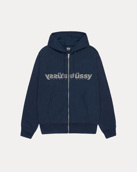 Mirror Zip Hood Mens Long Sleeve In Navy