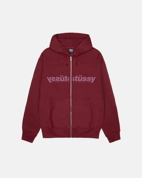Mirror Zip Hood Mens Long Sleeve In Wine