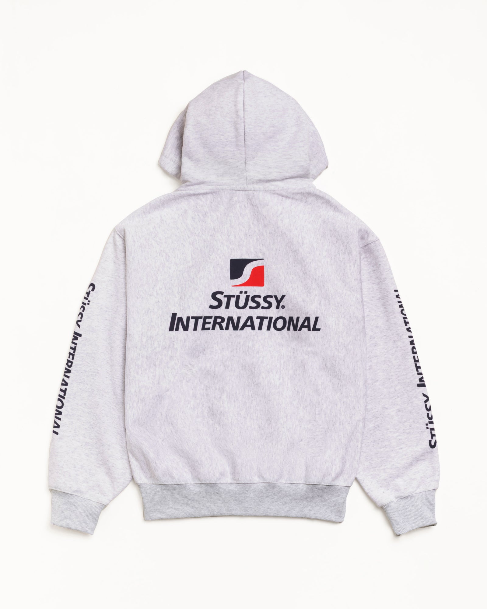 Stussy International Zip Hood Mens Long Sleeve In Ash Heather