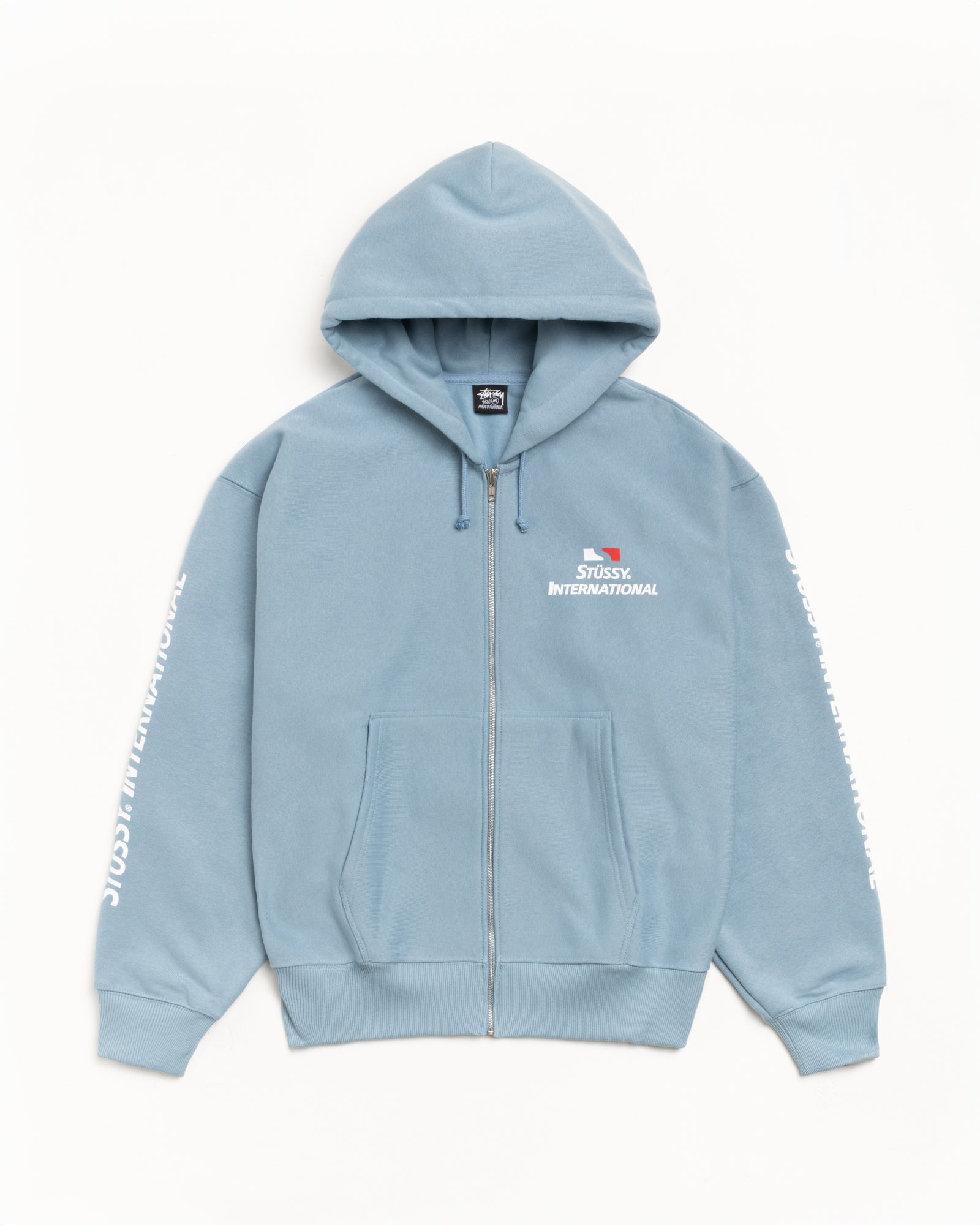 Stussy International Zip Hood Mens Long Sleeve In Slate