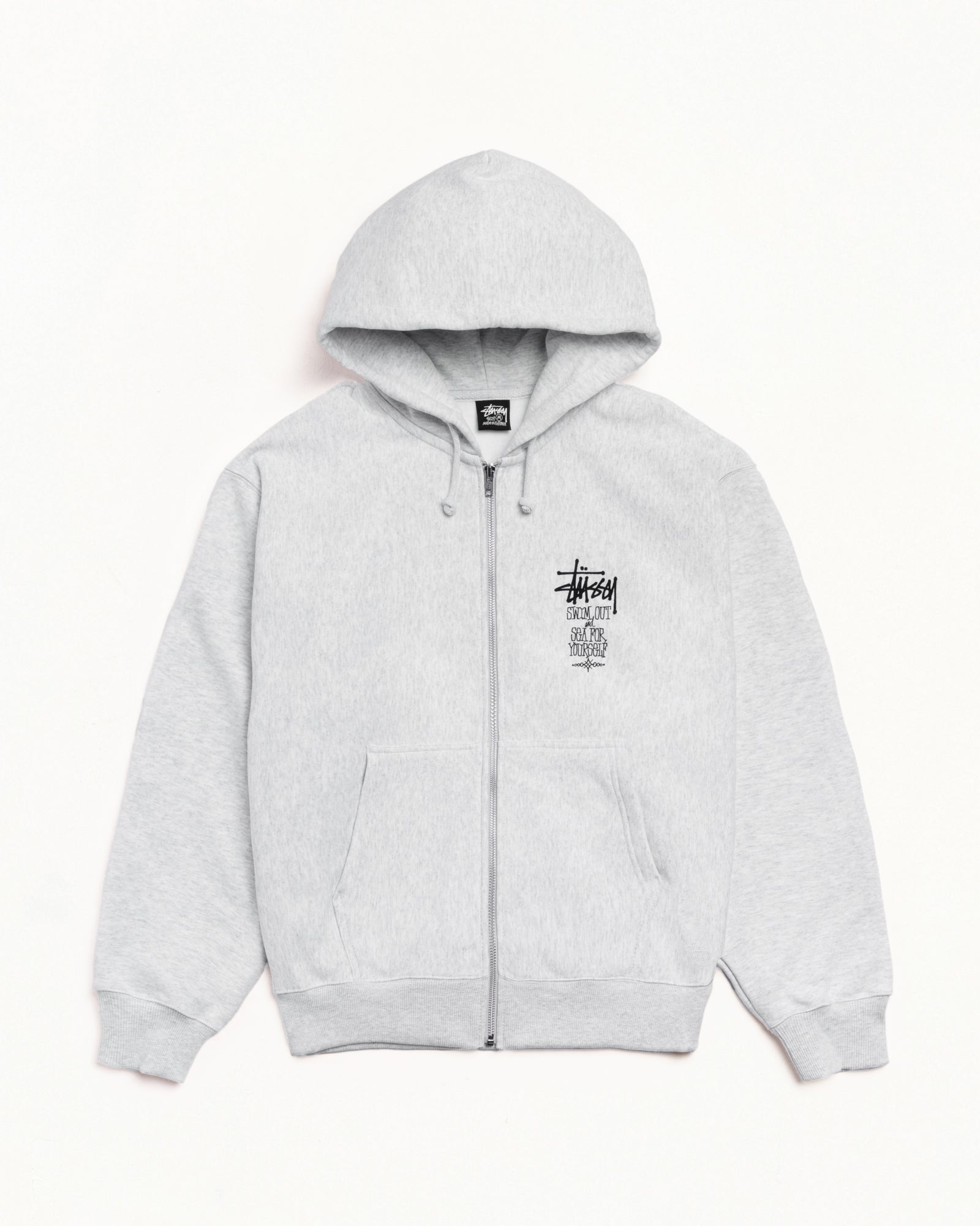 Swim Out Zip Hood Mens Long Sleeve In Ash Heather