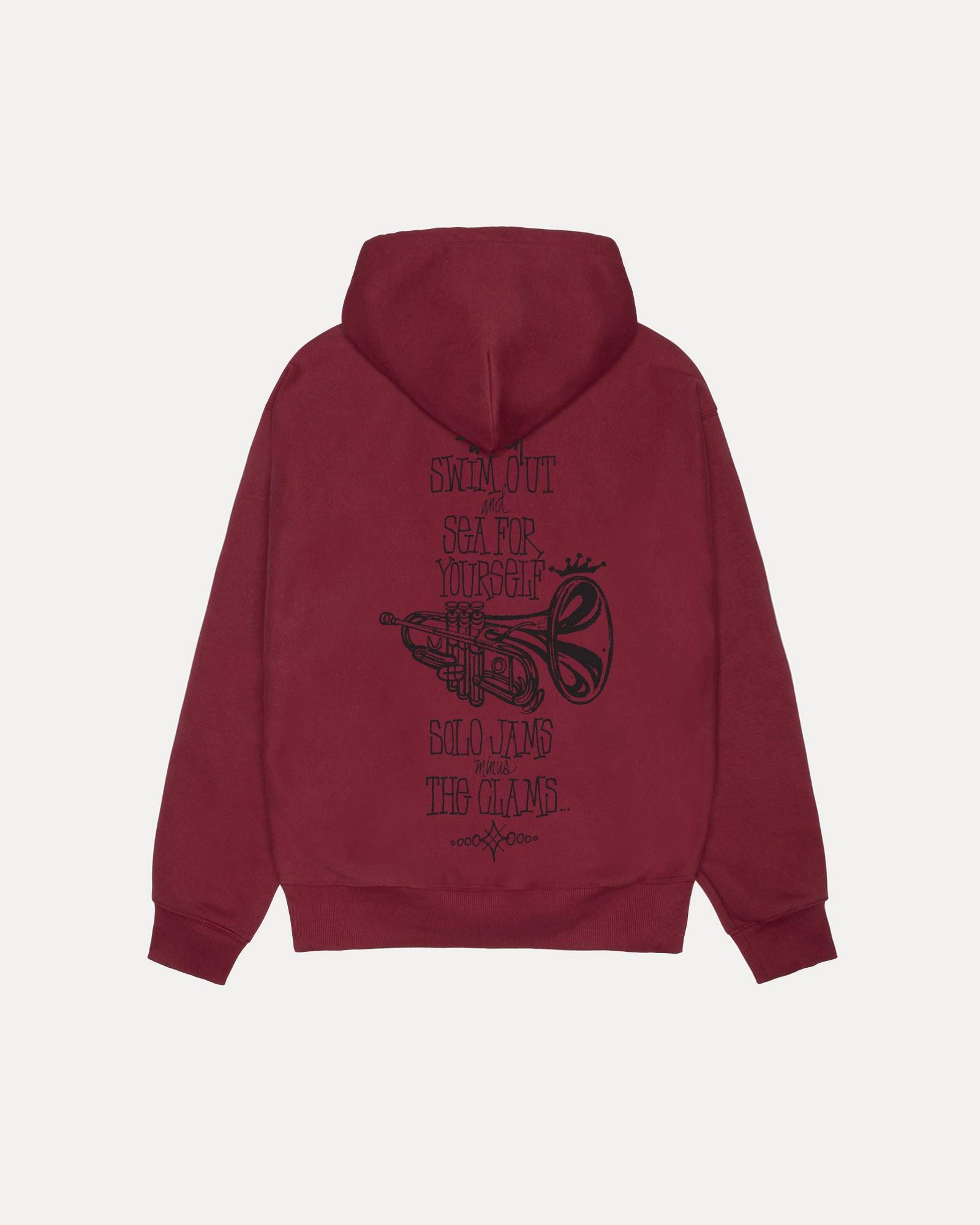 Swim Out Zip Hood Mens Long Sleeve In Wine