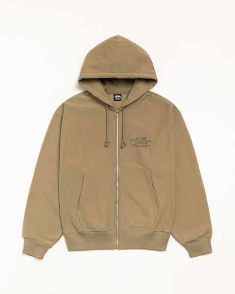 International Designs Zip Hood Mens Long Sleeve In Army