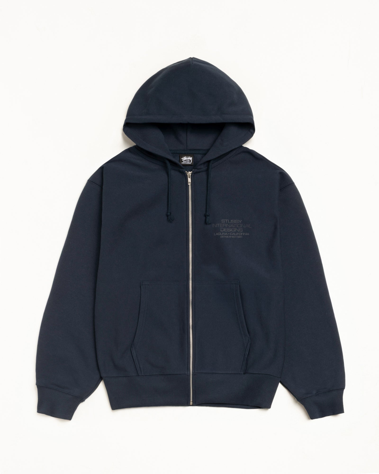 International Designs Zip Hood Mens Long Sleeve In Navy