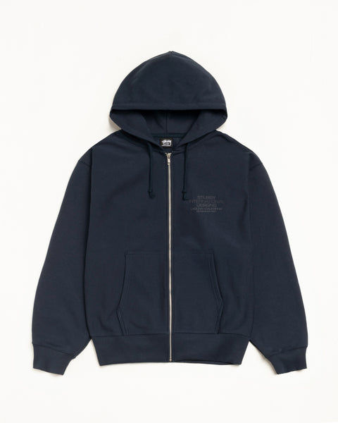 International Designs Zip Hood Mens Long Sleeve In Navy