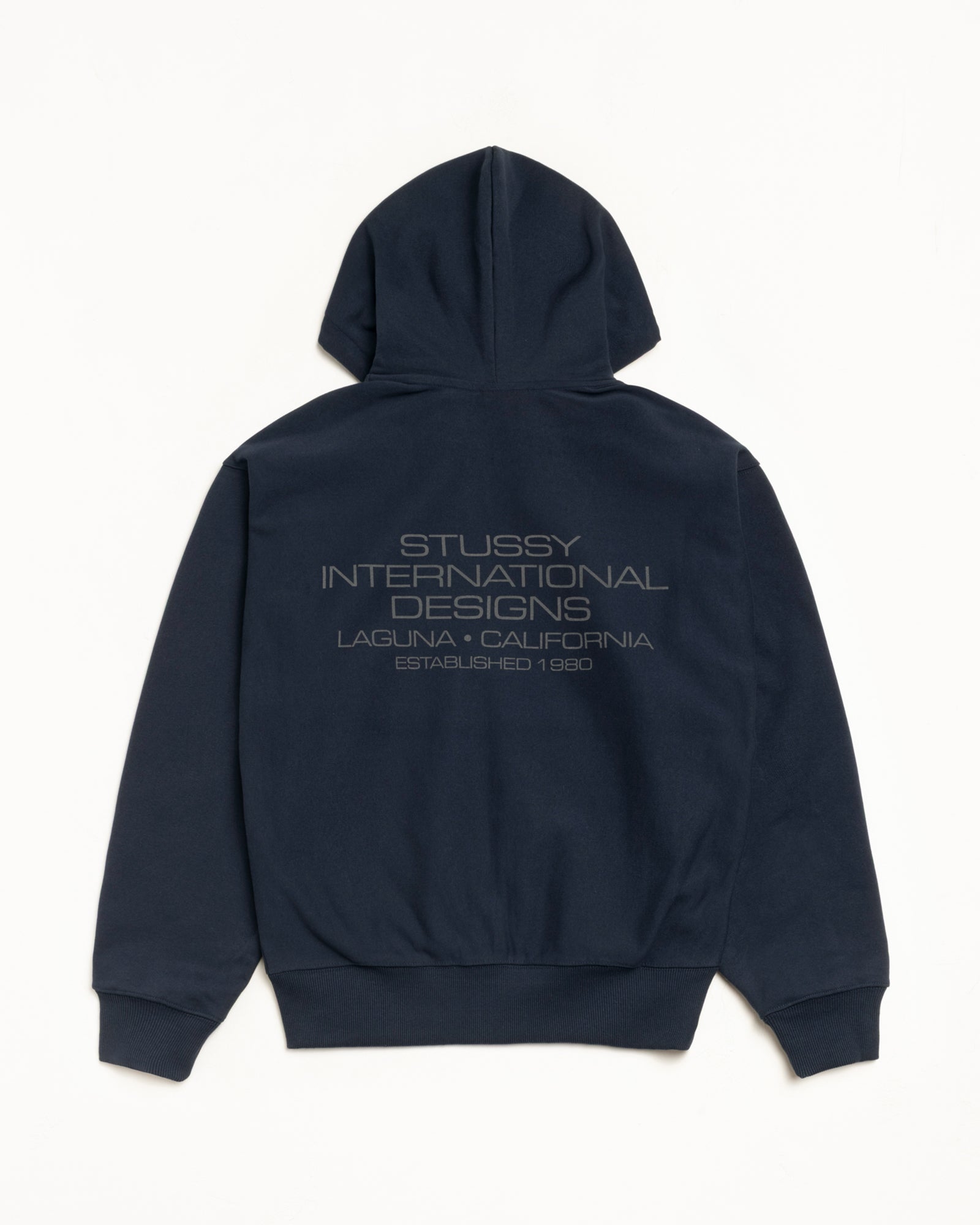 International Designs Zip Hood Mens Long Sleeve In Navy