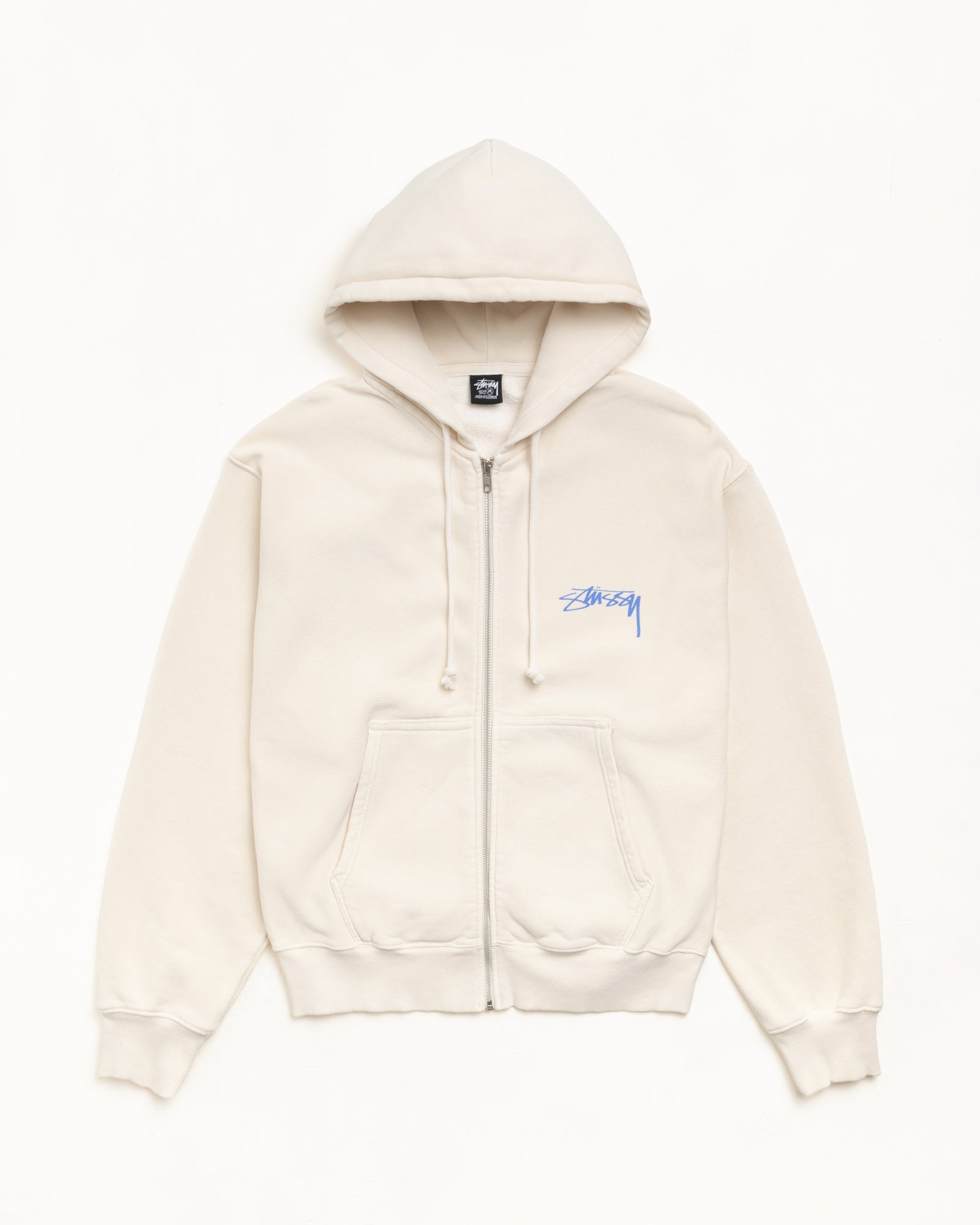Skate Stack Gar. Dyed Zip Hood Mens Long Sleeve In Bone