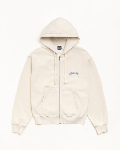 Skate Stack Gar. Dyed Zip Hood Mens Long Sleeve In Bone