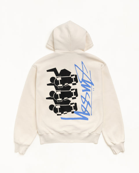 Skate Stack Gar. Dyed Zip Hood Mens Long Sleeve In Bone