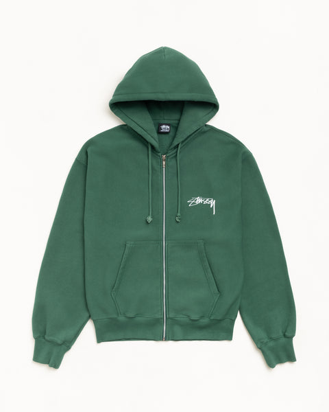 Skate Stack Gar. Dyed Zip Hood Mens Long Sleeve In Pine