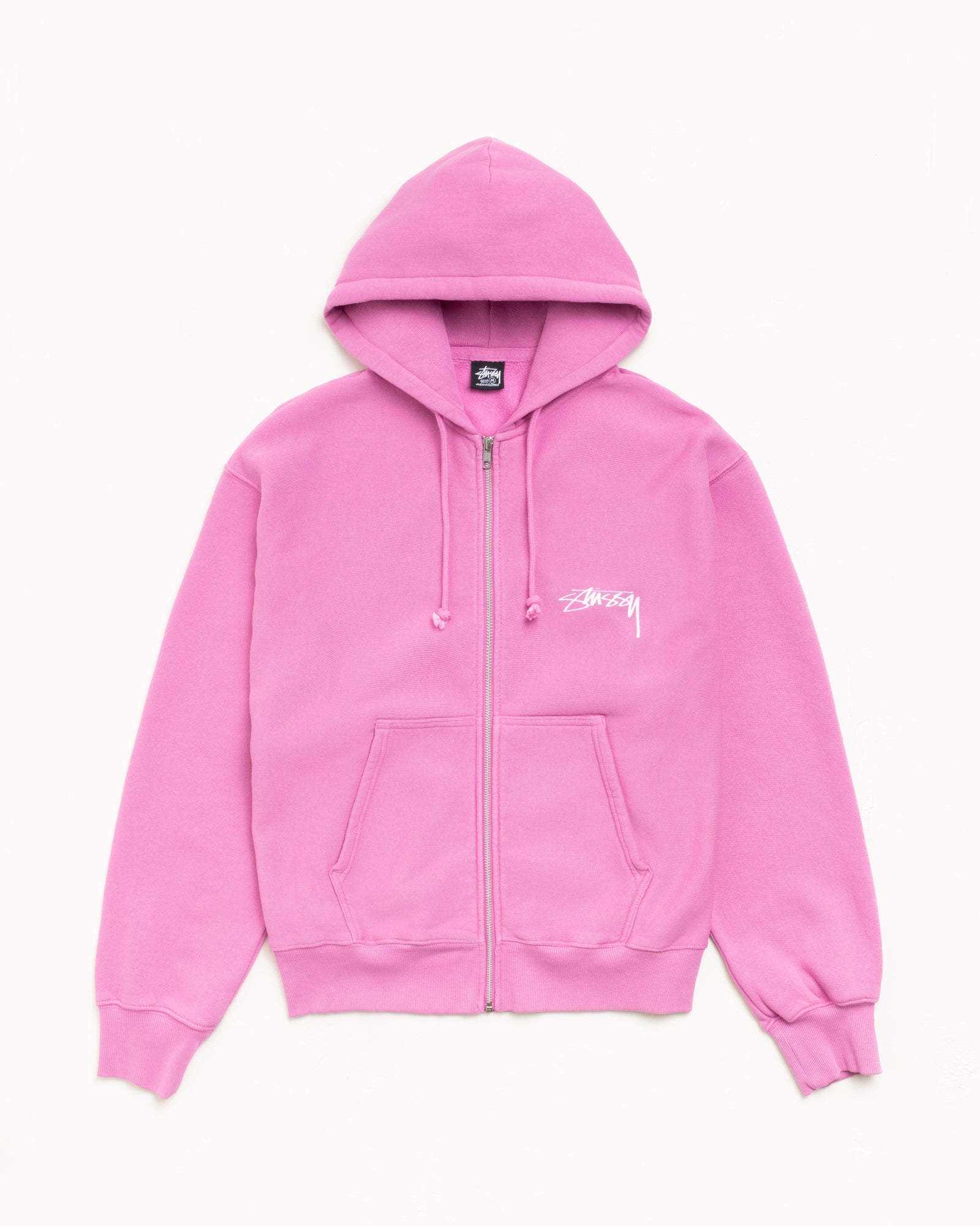 Skate Stack Gar. Dyed Zip Hood Mens Long Sleeve In Pink