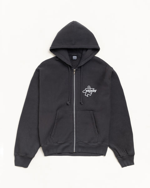 Surf Size Gar. Dyed Zip Hood Mens Long Sleeve In Faded Black