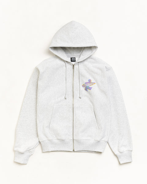 Dot Surf Zip Hood Unisex Long Sleeve In Ash Heather