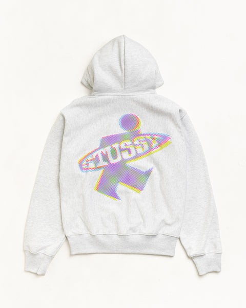 Dot Surf Zip Hood Unisex Long Sleeve In Ash Heather