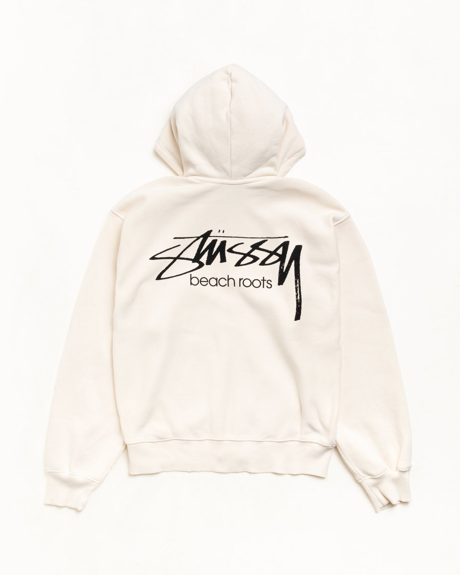 Beach Roots Gar. Dyed Zip Hood Unisex Long Sleeve In Bone
